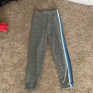 Blue 5 stripe sweatpants